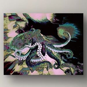 Unique Ocean-Inspired Wall Art By MalloryJane. "Fluid Vibes" Framed 20"x24", New